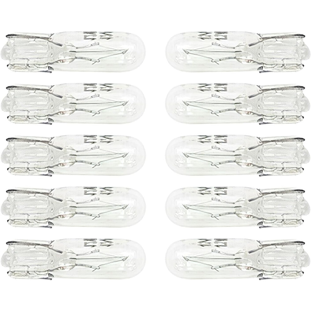 Car Bulbs 10 Pcs 286 W2x4.6d Capless T5 12V 1.2W Dashboard Instrument Panel Speedometer Replacement Bulbs 6447073684272