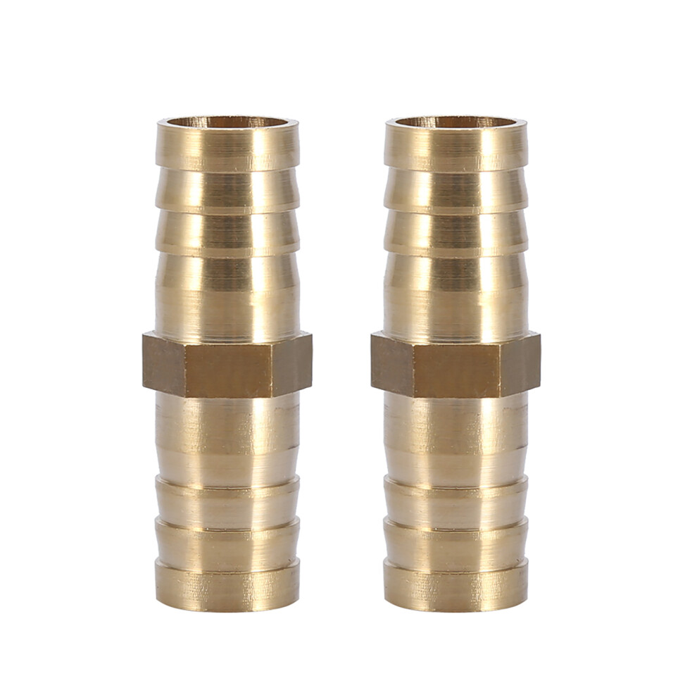 Brass Barbed Straight 2-Way Pipe Connector Tube