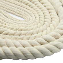 Cotton Nylon Braided Cord Macrame For DIY Projects, Natural Beige Coated Cotton Cord, 1-12mm Diameter, 2-150m Length