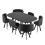 Comfy Living (Black, Black) 150cm Rectangular Dining Table With 6 Chairs Various Colours 4