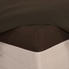 (Chocolate Brown, Double) OHS Plain Dyed Fitted Bed Sheets Non-Iron Single Double King Superking