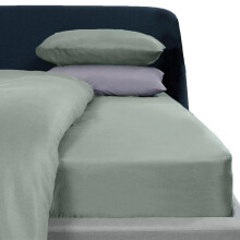 (Duck Egg, King) OHS Plain Dyed Fitted Bed Sheets Non-Iron Single Double King Superking
