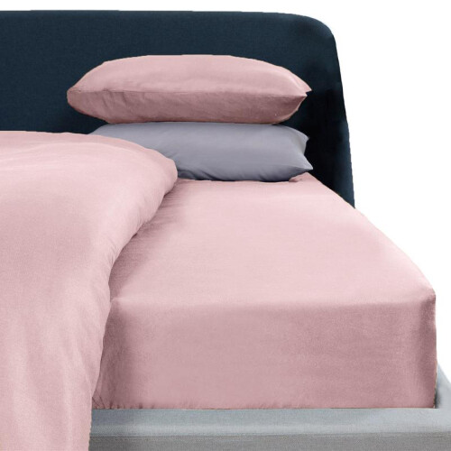 (Rust, Double) OHS Plain Dyed Fitted Bed Sheets Non-Iron Single Double King Superking 2