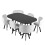Comfy Living (Black, White) 150cm Rectangular Dining Table With 6 Chairs Various Colours 5