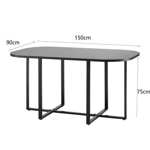 Comfy Living (Black, White) 150cm Rectangular Dining Table With 6 Chairs Various Colours 2