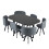 Comfy Living (Black, Grey) 150cm Rectangular Dining Table With 6 Chairs Various Colours 6