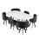 Comfy Living (White, Black) 150cm Rectangular Dining Table With 6 Chairs Various Colours 5
