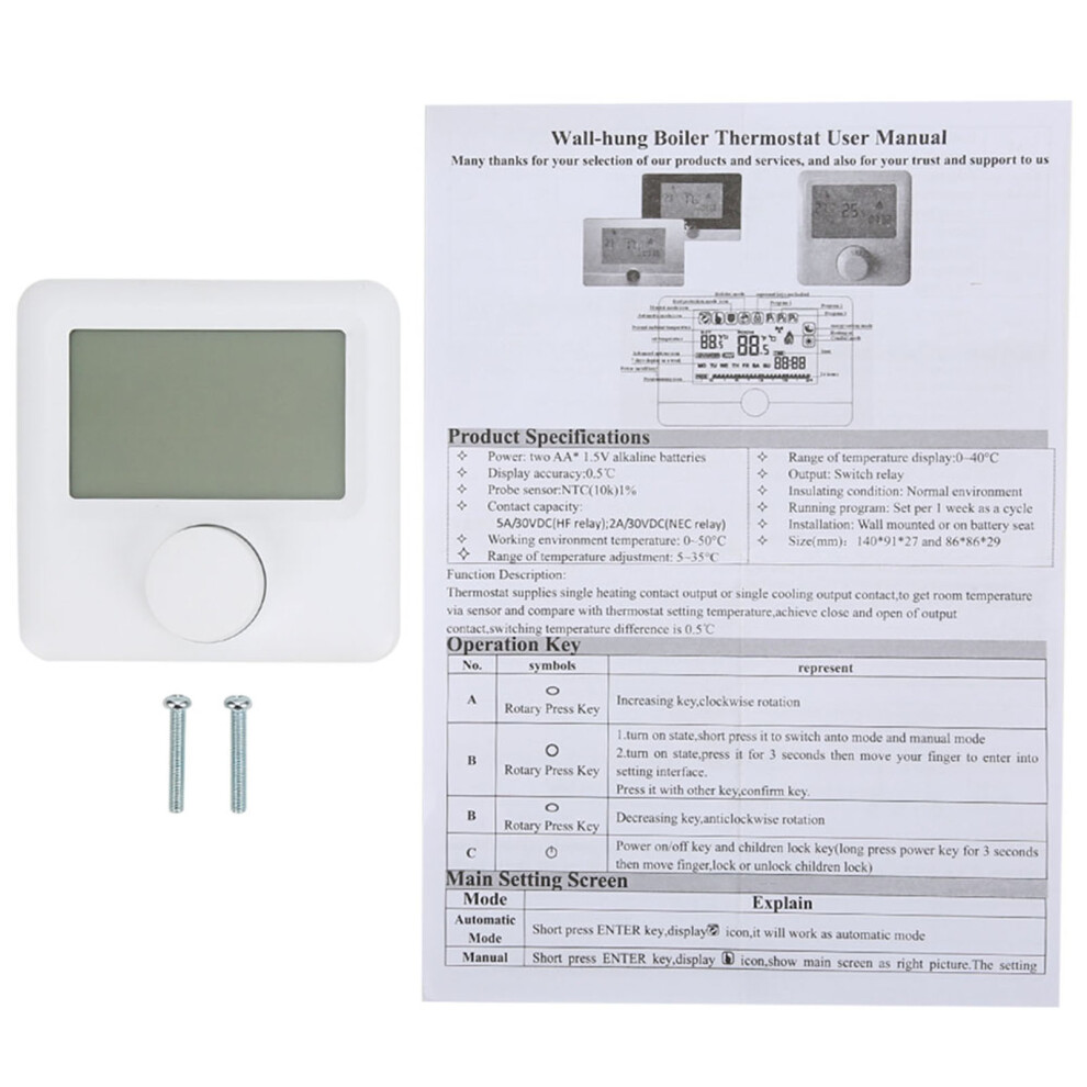 HYO6BW Digital LCD Display Heating Programmable