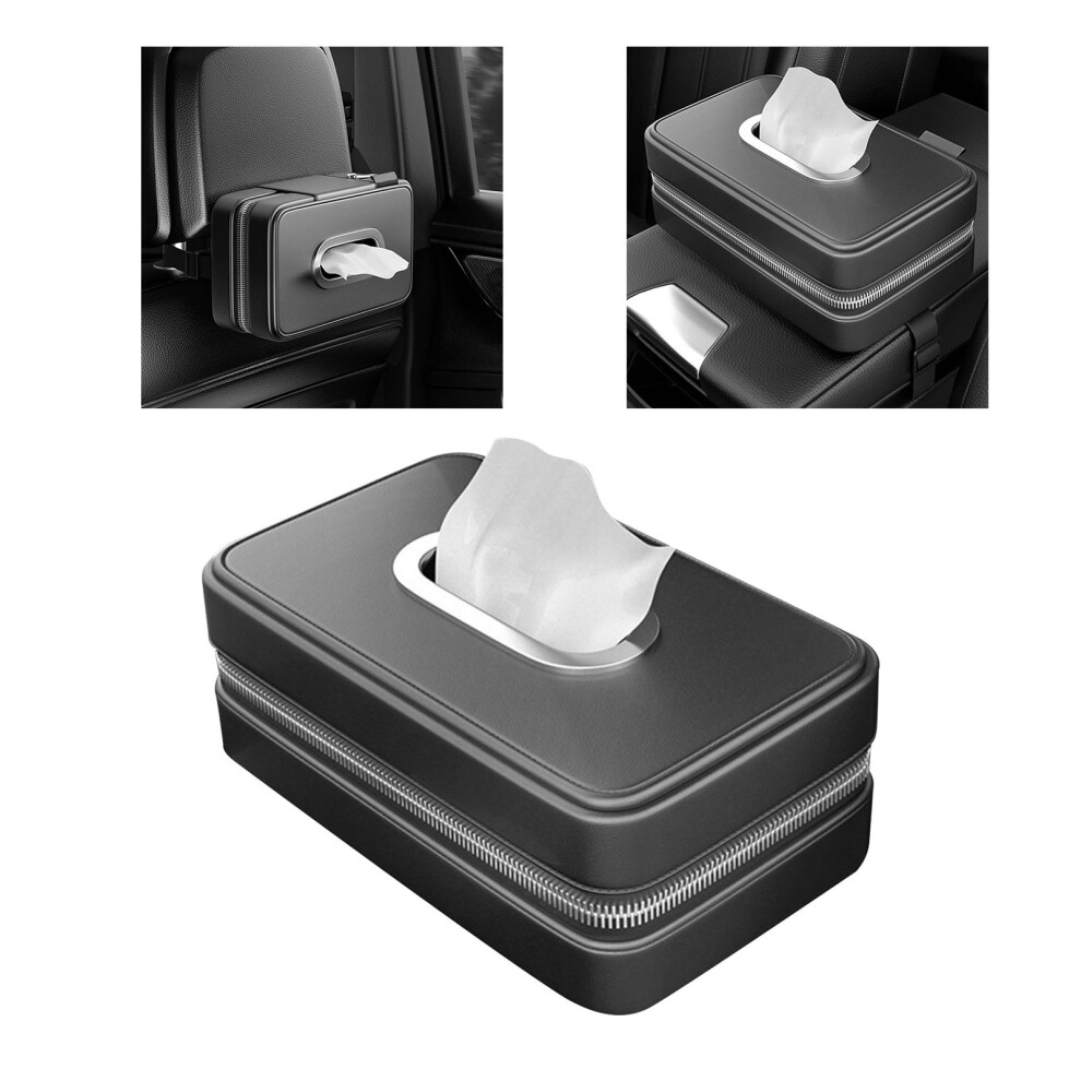 Auto Tissue Organizer For Vehicles Simple Design Napkin Holder Box Easy Install 8731349587519
