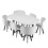 Comfy Living (White, White) 150cm Rectangular Dining Table With 6 Chairs Various Colours 3