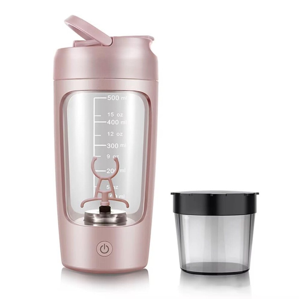650ml Electric Protein Shaker Cup With Powder Storage Container And Wire Whisk For Gym Sport Water Bottle