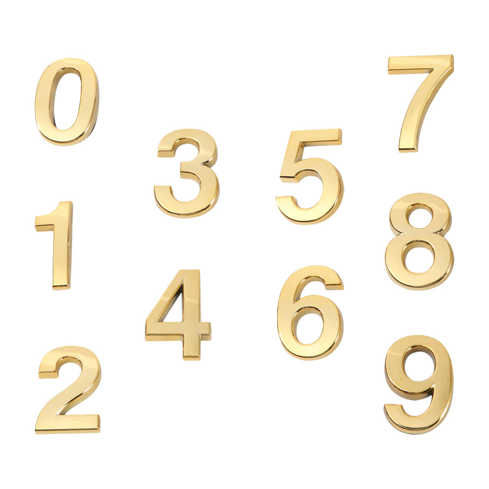 10 Szt. Tabliczek Z Cyframi 0-9, 5 Cm, ZłOte, Do Drzwi Domu Hotelu-image