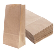 100 szt. torebek z papieru kraftowego, dno kwadratowe 24x13x8 cm