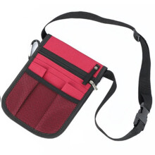 Nurse Fanny Pack Medical Organizer Belt for Nurses With Multi-Compartment Utility Medical Gear Hip Bag Red