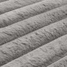 (Grey Ribbed, 80 x 150cm) OHS Embossed Tufted Rug Arches Geo Waffle Ribbed Bubble Cable Knit Textured Soft Cosy Plush Plump Fleece Faux Fur Jacquard Anti-Slip Indoor
