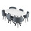 Comfy Living (White, Grey) 150cm Rectangular Dining Table With 6 Chairs Various Colours 8