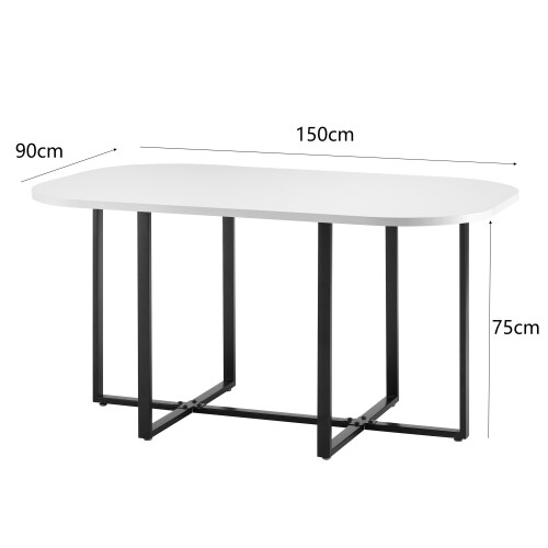 Comfy Living (White, Grey) 150cm Rectangular Dining Table With 6 Chairs Various Colours 2