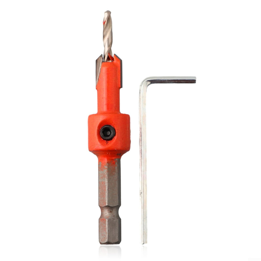 Woodworking Hex Shank Countersink Drill Bit Steel With Adjustable Stop Collar For Power Drills Quick Change Chucks 3X8 9016109860842