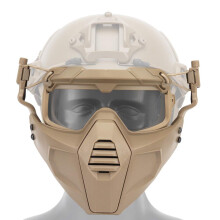 Detachable Full Face Tactical Military Mask And Goggles Set Attach To Helmet For Army Airsoft Paintball Skiing