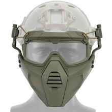 Tactical Air Gun Half-Face Protective Mask And Goggles Set Paintball Mask For Helmet Mount Goggles Included