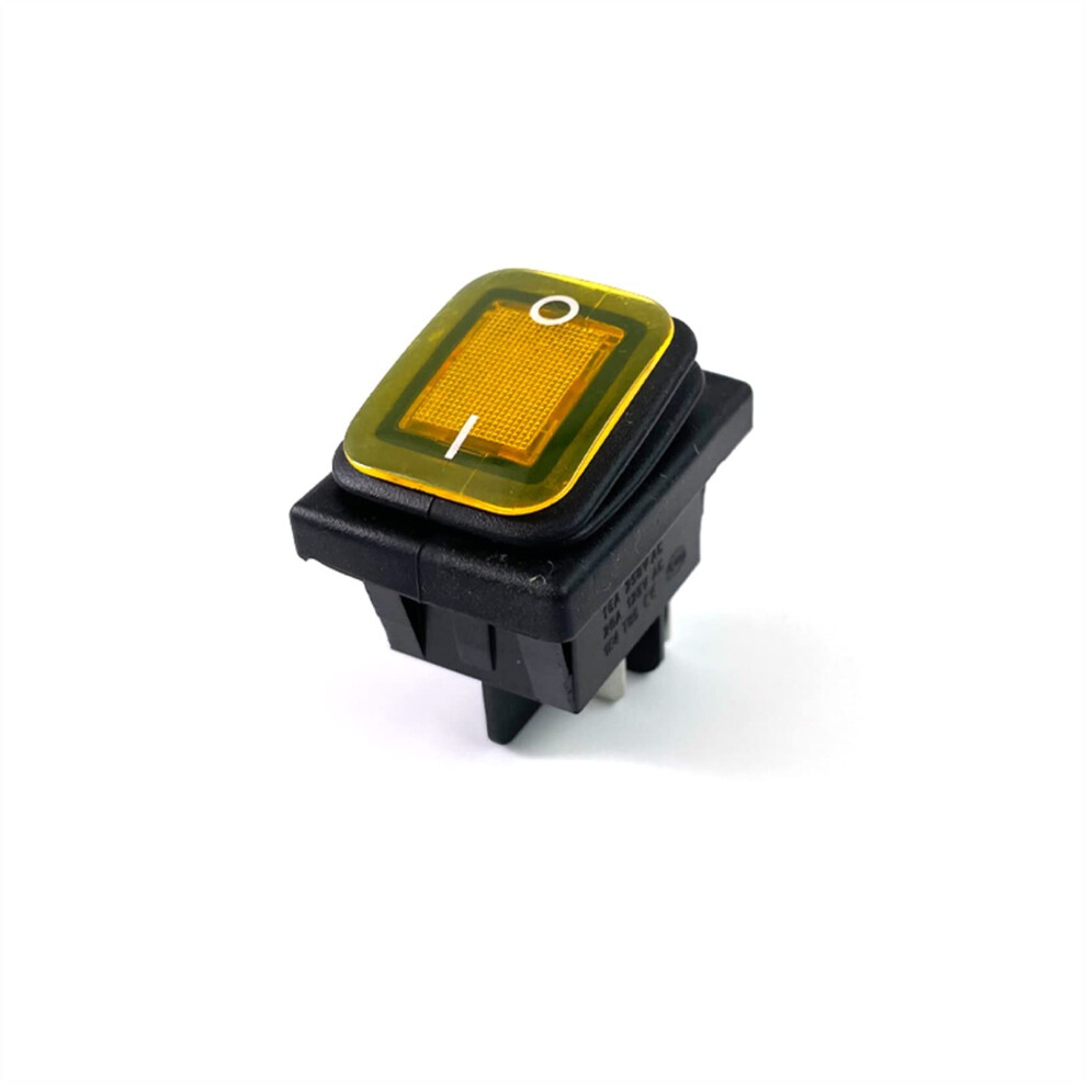 Rocker Switch Heavy Duty Waterproof 30X22mm Illuminated Red Led 220V 16A 250Vac Kcd4-201 Dpst 4-Pin/6-Pin 9084446911282