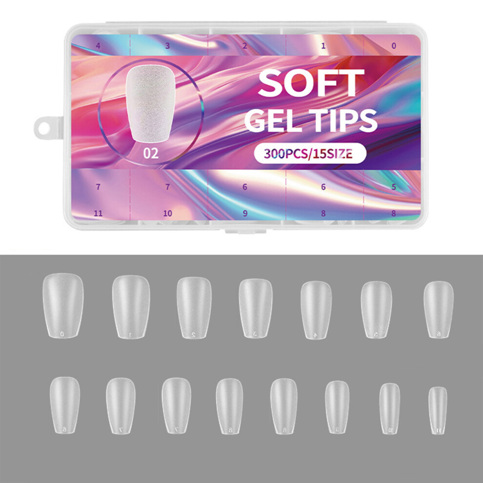 300 Pieces Short Matte Acrylic Nail Tips for-2style