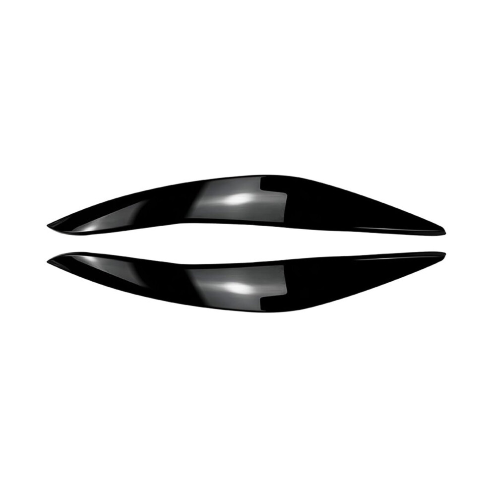 2Pcs Car Front Headlight Eyelids Eyebrow Cover Trim For Bmw 5 Series F10 F11 2011-2014 Glossy Or Carbon Fiber Black 6447073686900
