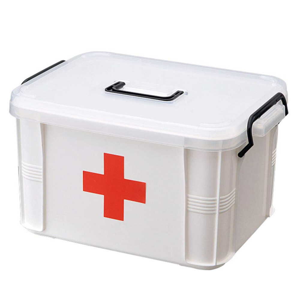First Aid Kit Box 2-Layer Multifunctional Storage Box Portable Survival Kit With Handle PP Plastic For Medical Kit