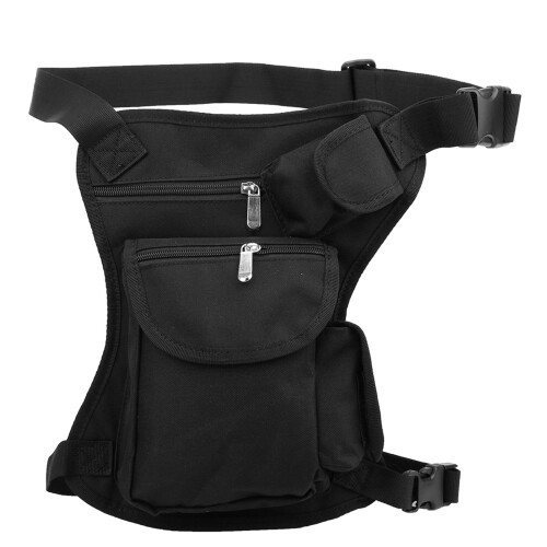 Multi-Function Outdoor Nylon Leg Bag Waist Pack 32x24x6cm Black 1