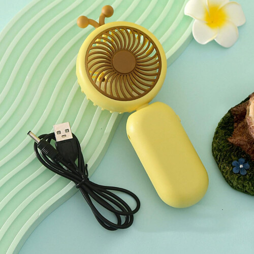 Table Fan USB Rechargeable Desk Fan Handheld Compact Mini Cooling Three Speed Gril Design 1