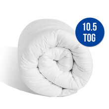 (10.5 All Season, King) Bourn London High Quality Duvet Tog 2.5 4.5 10.5 13.5 15 Anti Allergic Soft Hollowfibre Filling Smooth & Skin Friendly White Duvet Striped