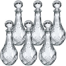 KADAX 6x Whisky-Alkohol-Dekanter Kristall 0,8L Glasflasche mit Korken