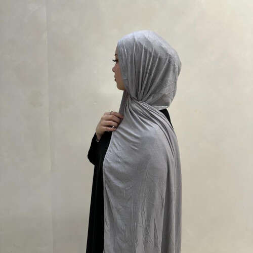 (Light Grey) Double stitched Premium stretchy Jerseys hijab
