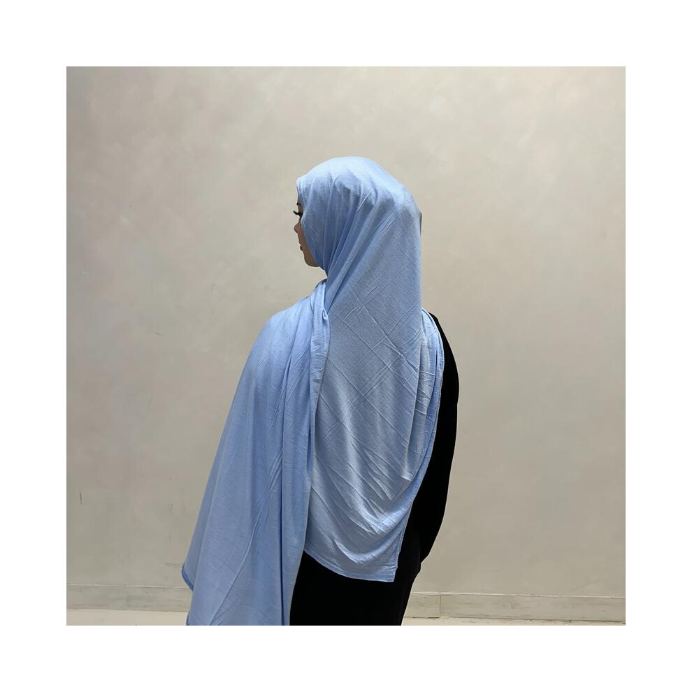 (Sky Blue ) Double stitched Premium stretchy Jerseys hijab-image-OPC-PKGP8VT-NEW