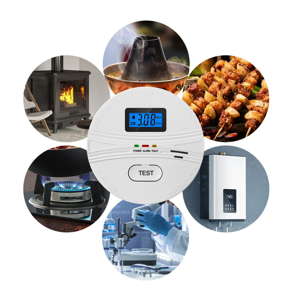 2-Pack Carbon Monoxide & Smoke Detectors, 10.7X10.7x3.8cm, White 7891349595431