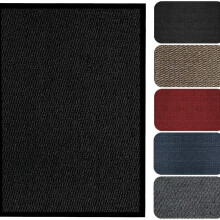 (Black, 60x120 cm Runner) Dirt Trapper Door Mat for Indoor & Outdoor Mat Non Slip Pvc Kitchen Hallway Rug Ideal For Home and office Rubber Mat Barrier Mat Heavy Duty