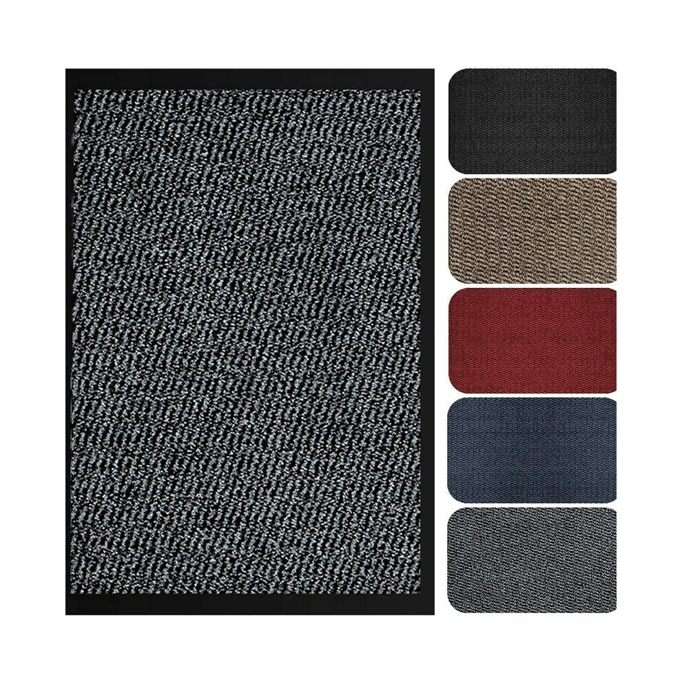 (Grey, 60X180 Cm Runner) Dirt Trapper Door Mat For Indoor & Outdoor Mat Non Slip Pvc Kitchen Hallway Rug Ideal For Home And Office Rubber Mat Barrier 5021832462984