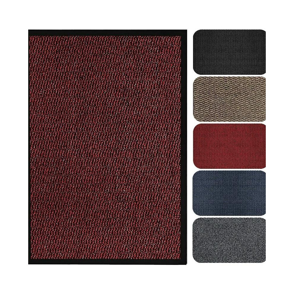 (Red, 60X180 Cm Runner) Dirt Trapper Door Mat For Indoor & Outdoor Mat Non Slip Pvc Kitchen Hallway Rug Ideal For Home And Office Rubber Mat Barrier M 5021832463103