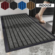 (Grey, 120x180 cm) Non Slip Stripe Design Door Mats Outdoor Indoor Heavy Duty Washable Rugs Kitchen Floor Mat UK dry clean only non-slip carpets mats & rugs ru