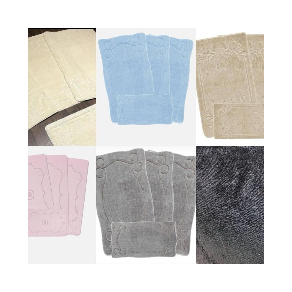 (Dark grey) Soft and cosy washable mats set of 4mats 3 Large 67x120 and 1 door mat 50x67-image-OPC-PKGPBDM-NEW