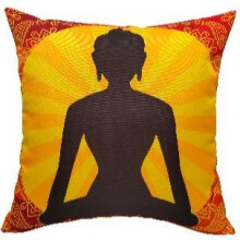 (Buddha, 43 x 43 cm) Outdoor Waterproof Garden Cushions – Square Decorative Scatter Pads for Bench, Seat or Patio