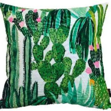 (Cactus, 43 x 43 cm) Outdoor Waterproof Garden Cushions – Square Decorative Scatter Pads for Bench, Seat or Patio