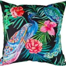 (Peacock, 43 x 43 cm) Outdoor Waterproof Garden Cushions – Square Decorative Scatter Pads for Bench, Seat or Patio
