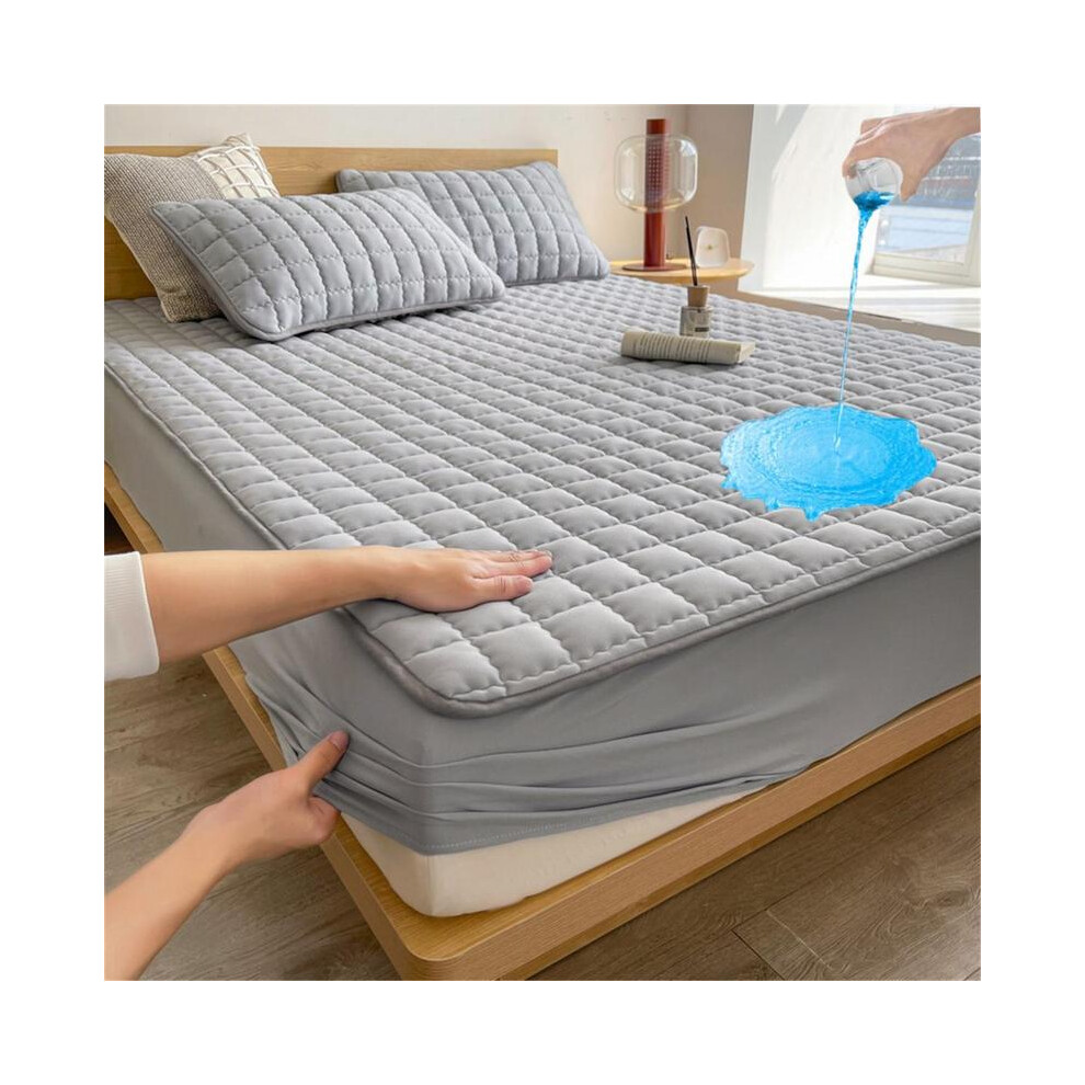 (Dark Gray, 120*200cm/47.2*78.7in) Waterproof Mattress Pad, 2/3 Counts/set Soft Comfortable Breathable Mattress Protector, Mattress Topper for Bedroom-image-OPC-PKGPBXV-NEW