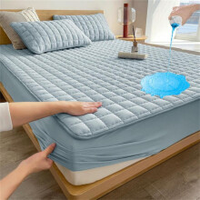 (Light Wash, US-Queen(153*203cm/60.2*79.9in)) Waterproof Mattress Pad, 2/3 Counts/set Soft Comfortable Breathable Mattress Protector, Mattress Topper for Bedroom, Guest Room, Apartment,