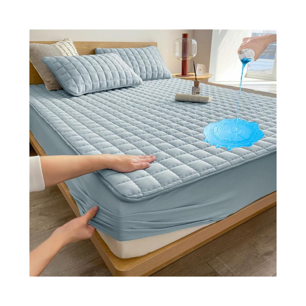 (Light Wash, US-Twin(99*190cm/39.4*74.8in)) Waterproof Mattress Pad, 2/3 Counts/set Soft Comfortable Breathable Mattress Protector, Mattress Topper fo-image-OPC-PKGPBYZ-NEW