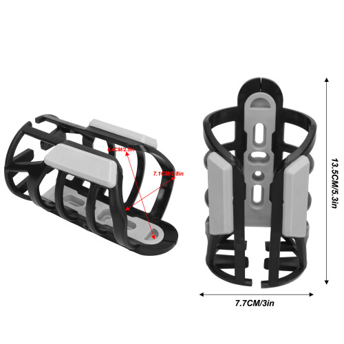 Universal Motorcycle Water Bottle Holder Support ABS Grey 2.5cm Clamp 1