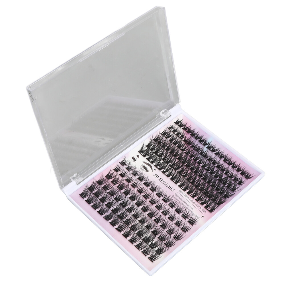 126 Cluster Lashes 10-14mm D Curl Fluffy Individual Lashes for DIY Makeup