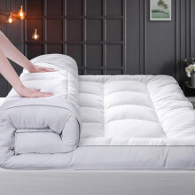 (White topper (10cm), Super King (180 cm x 200 cm)) Extra Thick Mesh Mattress Topper Deep Hotel Quality Thickness With Elasticized Corners | Soft & Comfy Box Stitched Hotel Quality Noiseless W