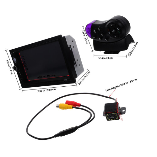 car screen player wireless radio hd display with camera 1